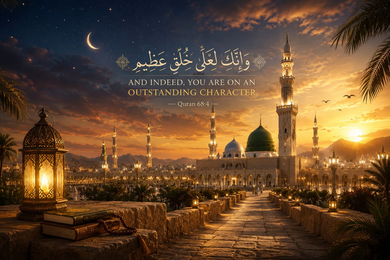 Beautiful Islamic artwork symbolizing the mercy and noble character of Prophet Muhammad ﷺ