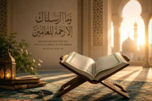 An Islamic illustration symbolizing the mercy, gentleness, and wisdom of Prophet Muhammad ﷺ.