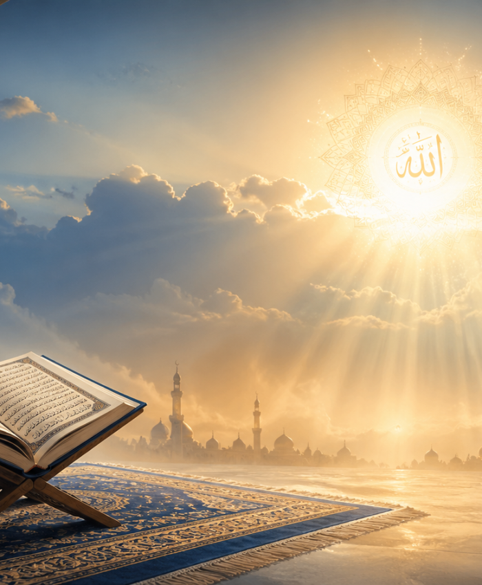 Oneness of Allah Tawhid Islamic concept with Qur’an and divine light