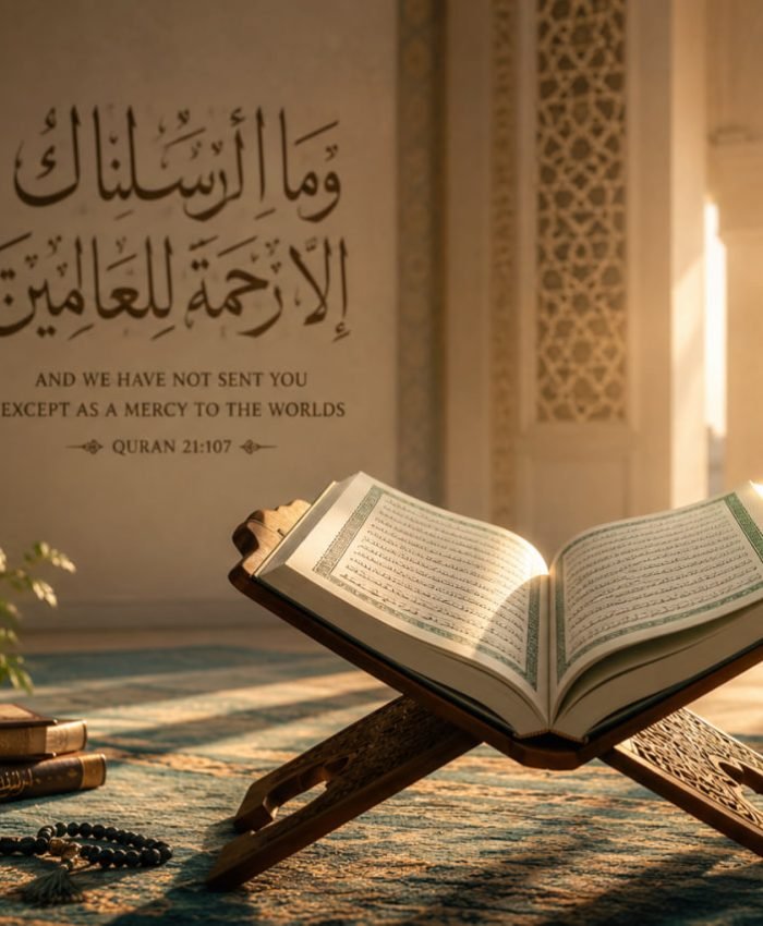 An Islamic illustration symbolizing the mercy, gentleness, and wisdom of Prophet Muhammad ﷺ.