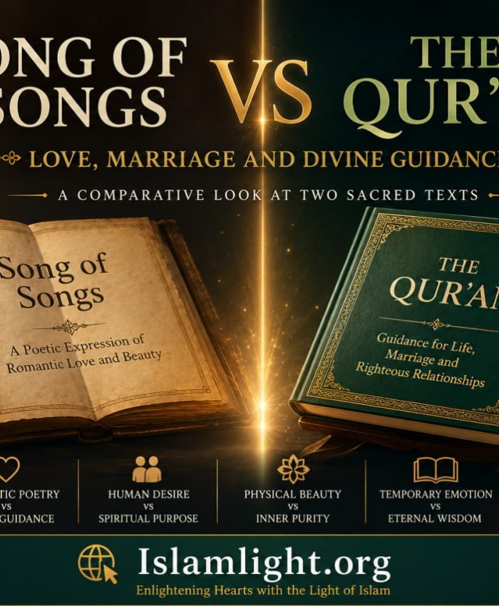 Comparison between the Biblical Song of Songs and the Holy Qur'an regarding love, marriage, modesty, and divine revelation.